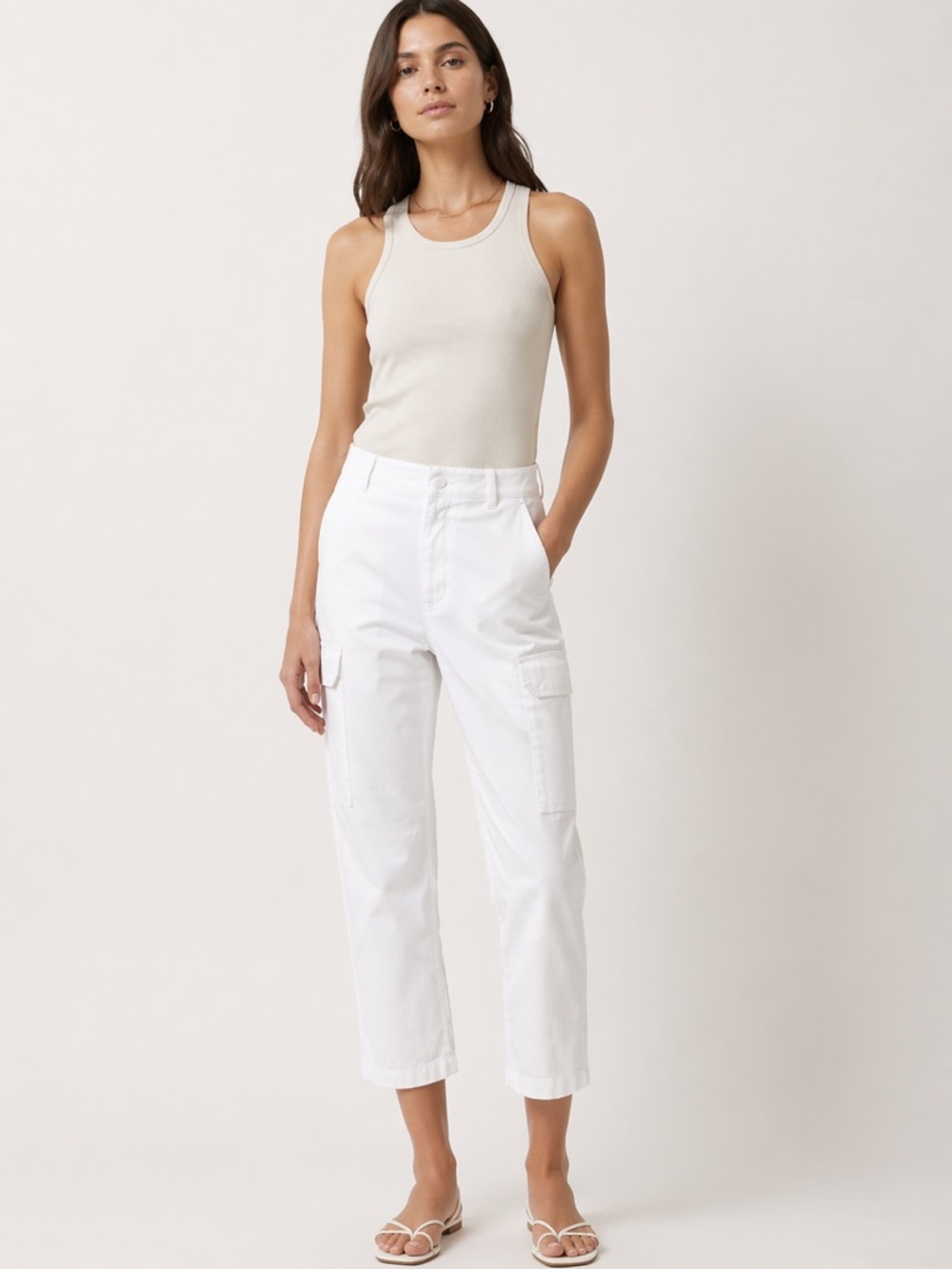 Nili Lotan Leofred Cargo Pant in White